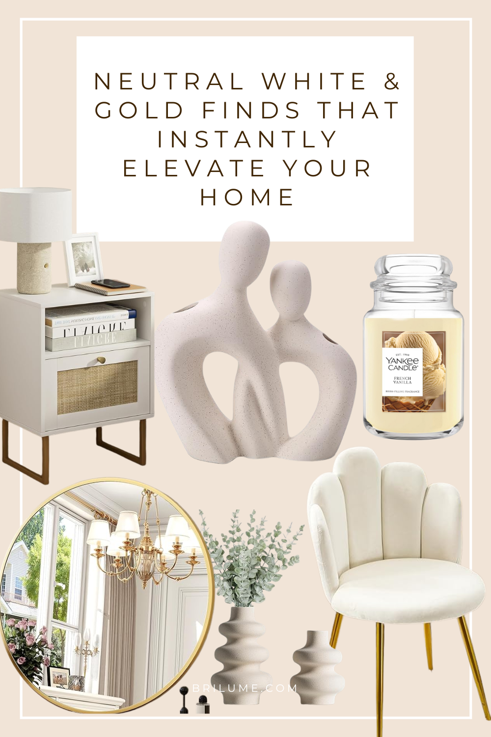 Neutral White and Gold Finds for Home Décor: Elegant, Timeless, and Modern